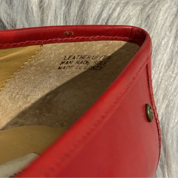 Vintage Etienne Aigner Leather Penny Loafers 7.5 Red White Carmina Bass Oxford - Picture 14 of 15